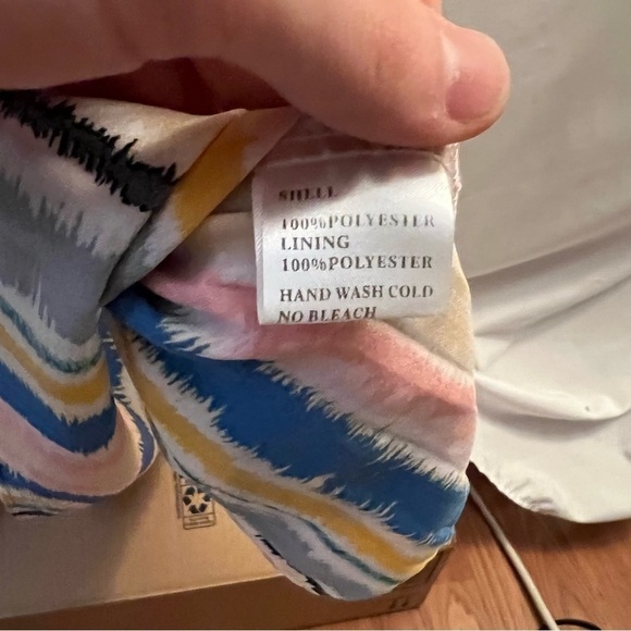 WHY DRESS RAINBOW STRIPE OFF SHOULDER MAXI DRESS Size M Multicolor Tiered artsy - Picture 10 of 12